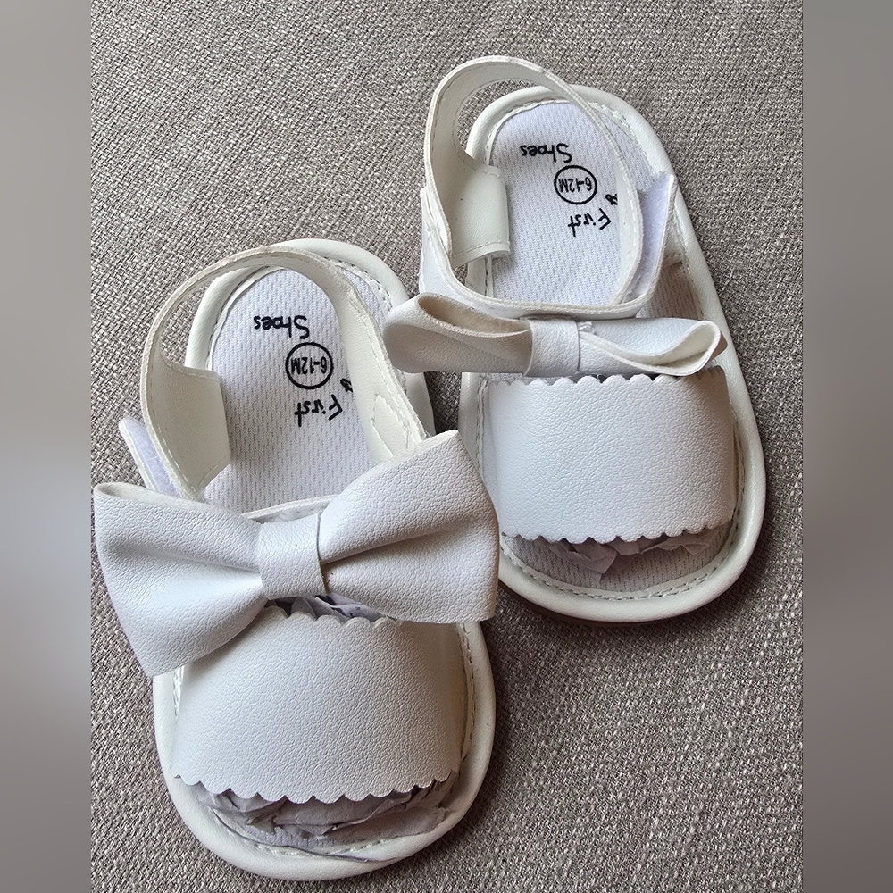 White Kids Sandals with Bow